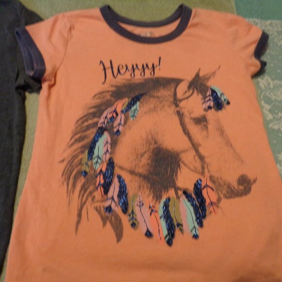 NATURE GIRLS TEESHIRTS HORSE FEATHERS & BUTTERFLYS GIRLS 10/12 PLUS 7/8 - Picture 6 of 8